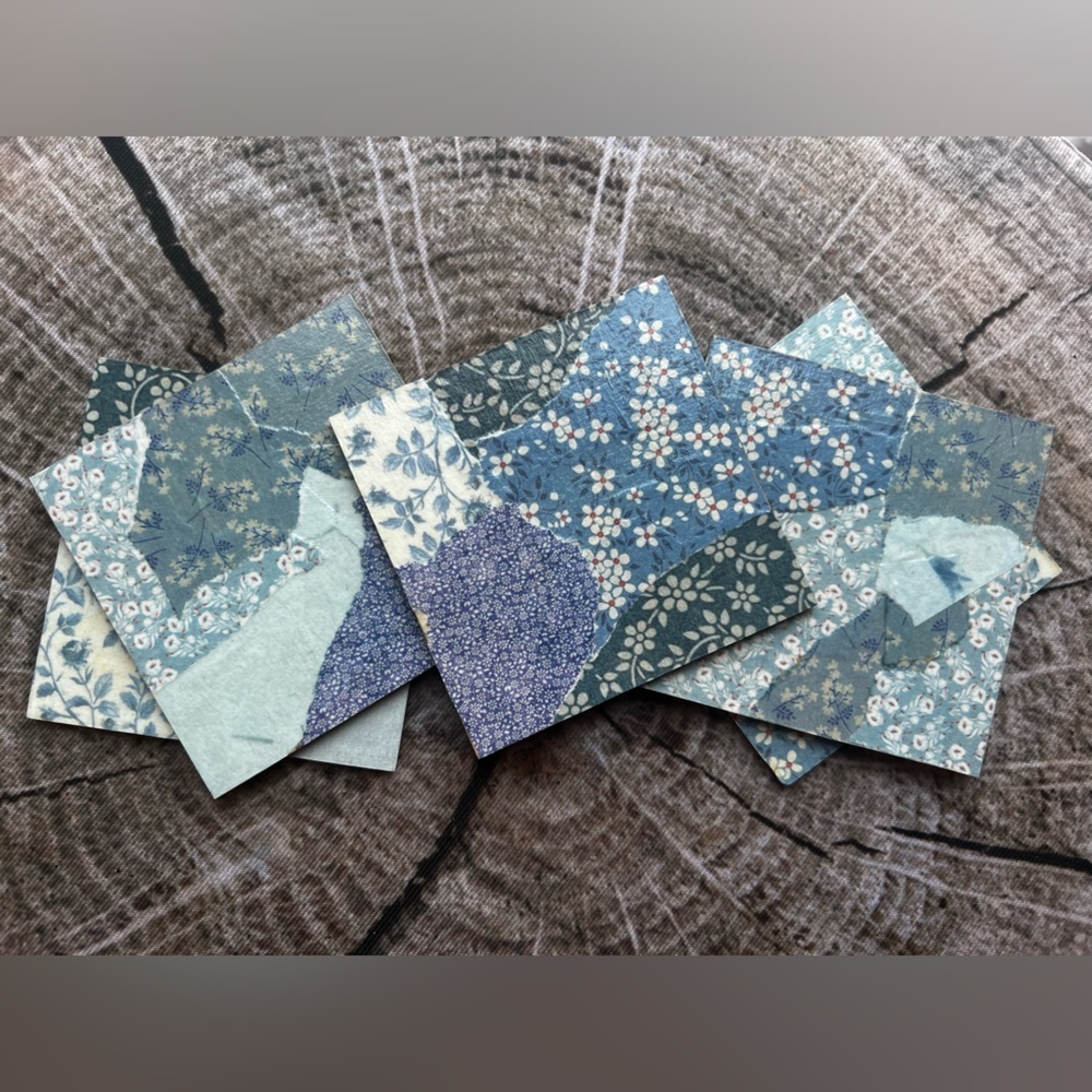 Handmade blue floral coasters